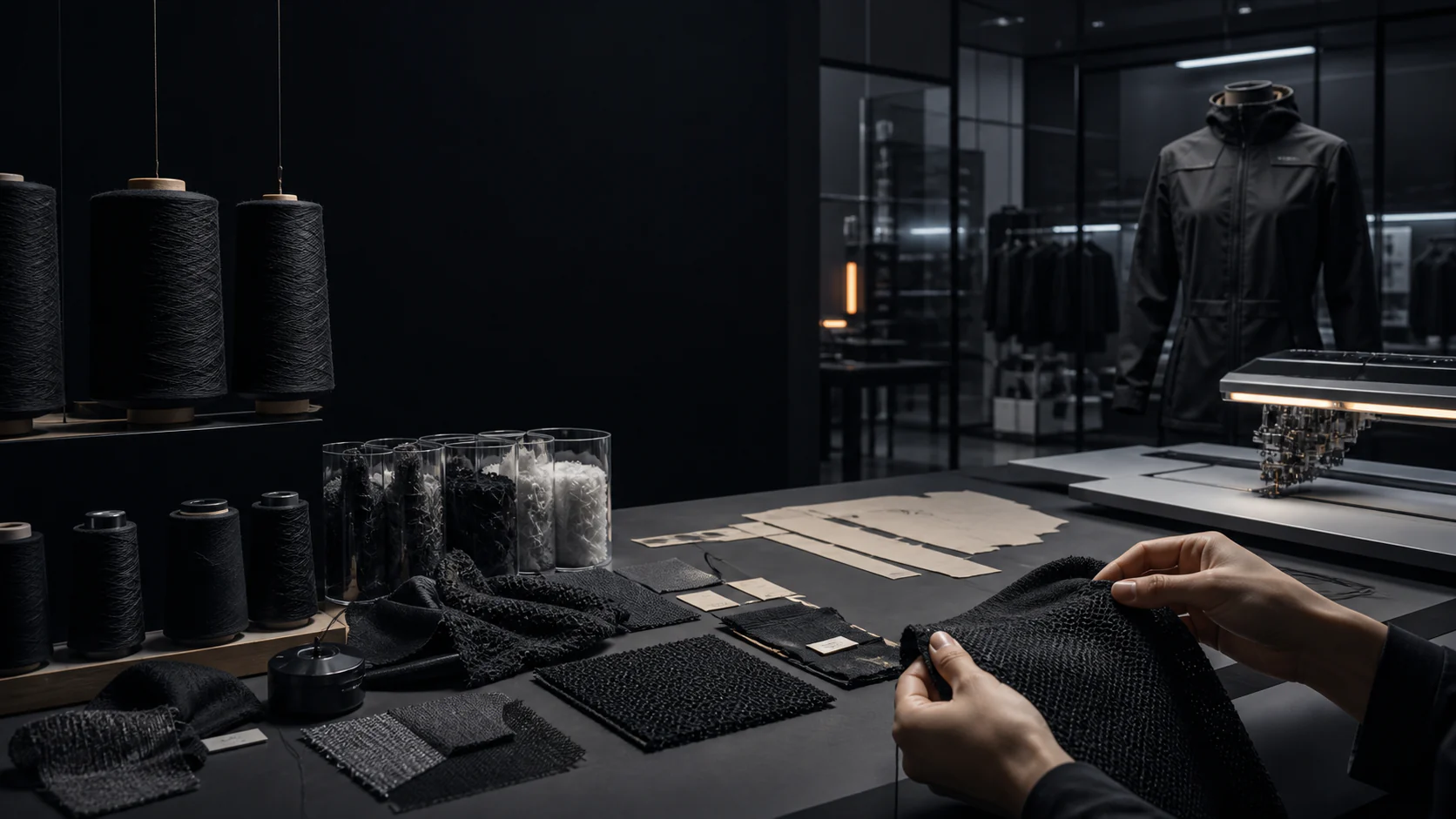 A textile development workspace.